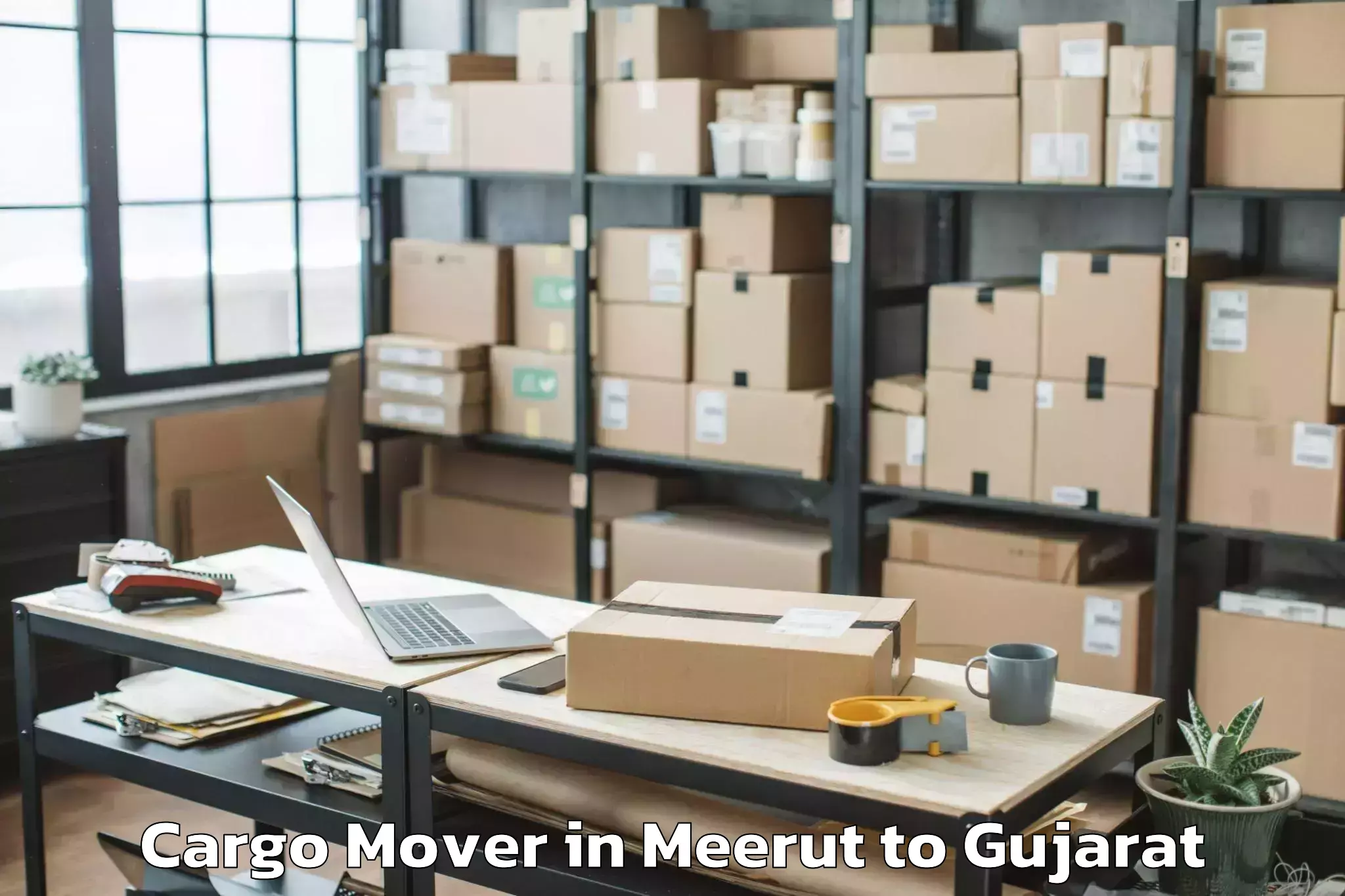 Book Meerut to Jhulasan Cargo Mover Online